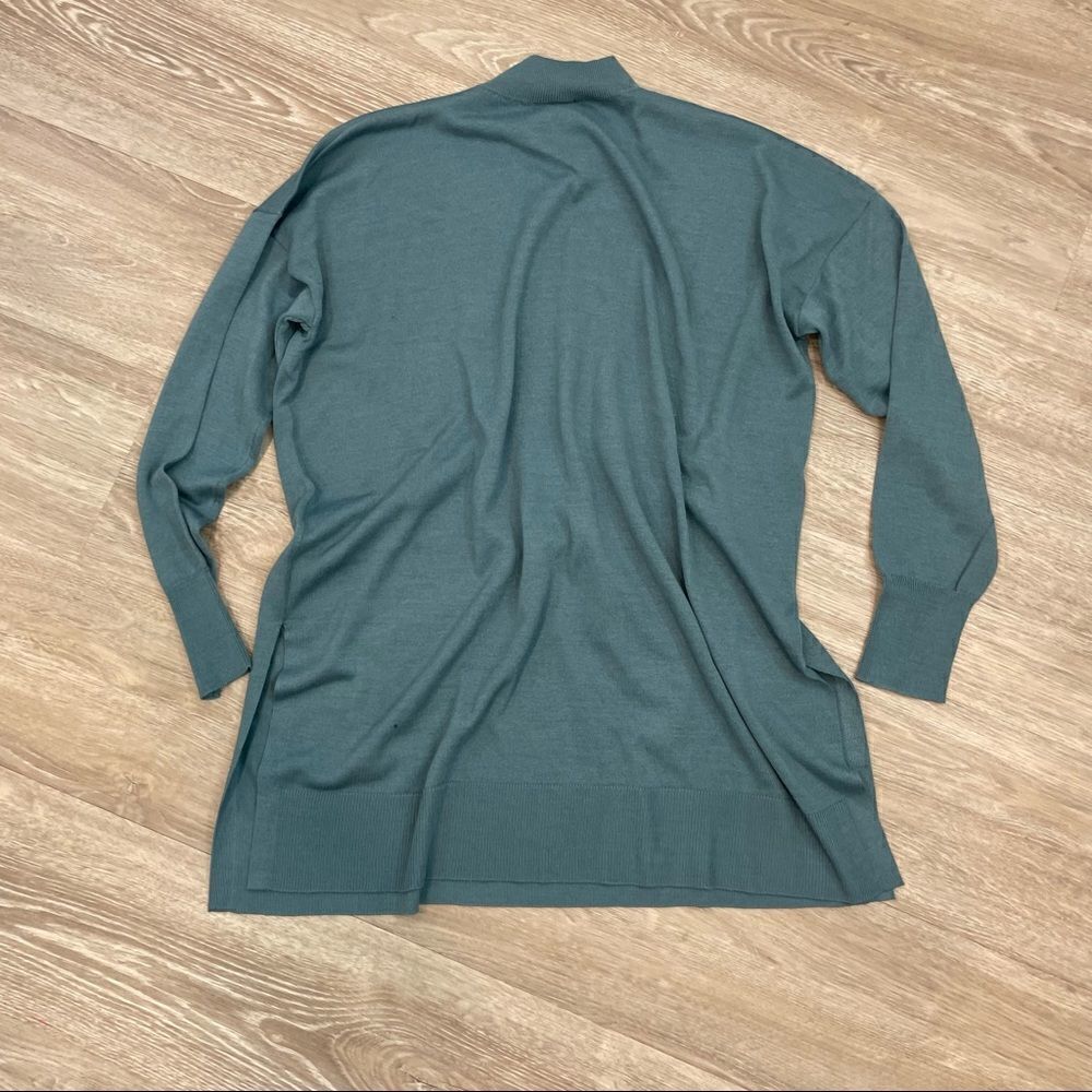 Uniqlo Wool Mock Neck Tunic Sweater With Side Slits